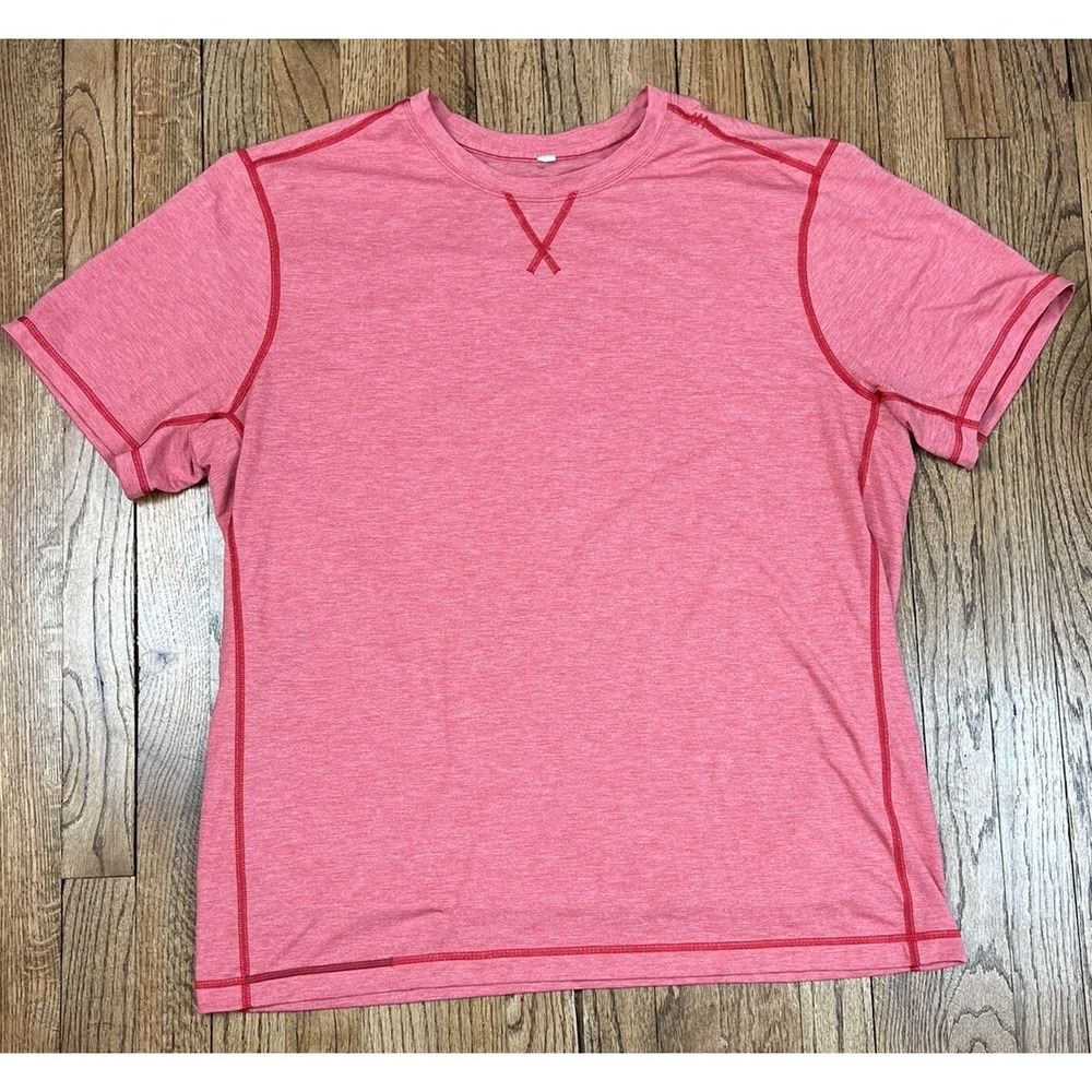 Lululemon Short Sleeve Performance Workout Shirt Red‎ Men's Size XL